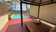 View across to Pool from Day Bed.